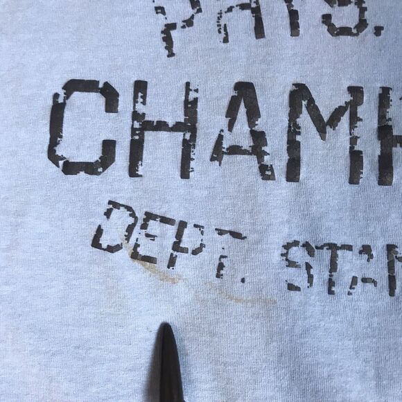 Champion Physical Ed Dept Standard Heavy Cotton Tee T Shirt Men Sz XL Blue Logo - Picture 9 of 13